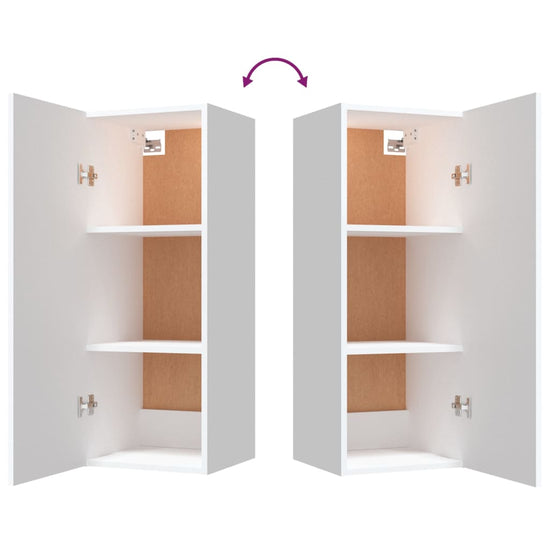 Wandkast 34,5x34x90 cm bewerkt hout wit MeubelReus