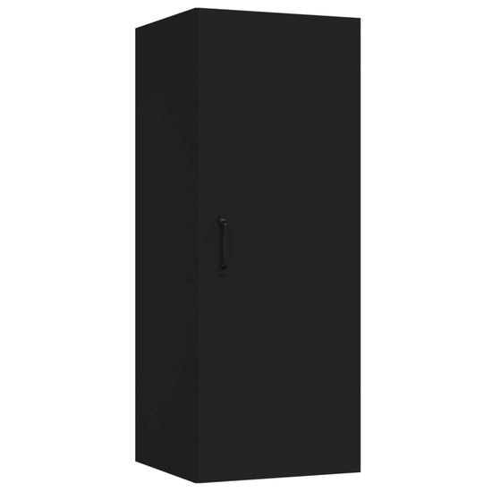 Wandkast 34,5x34x90 cm bewerkt hout zwart MeubelReus