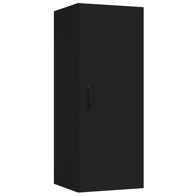 Wandkast 34,5x34x90 cm bewerkt hout zwart MeubelReus
