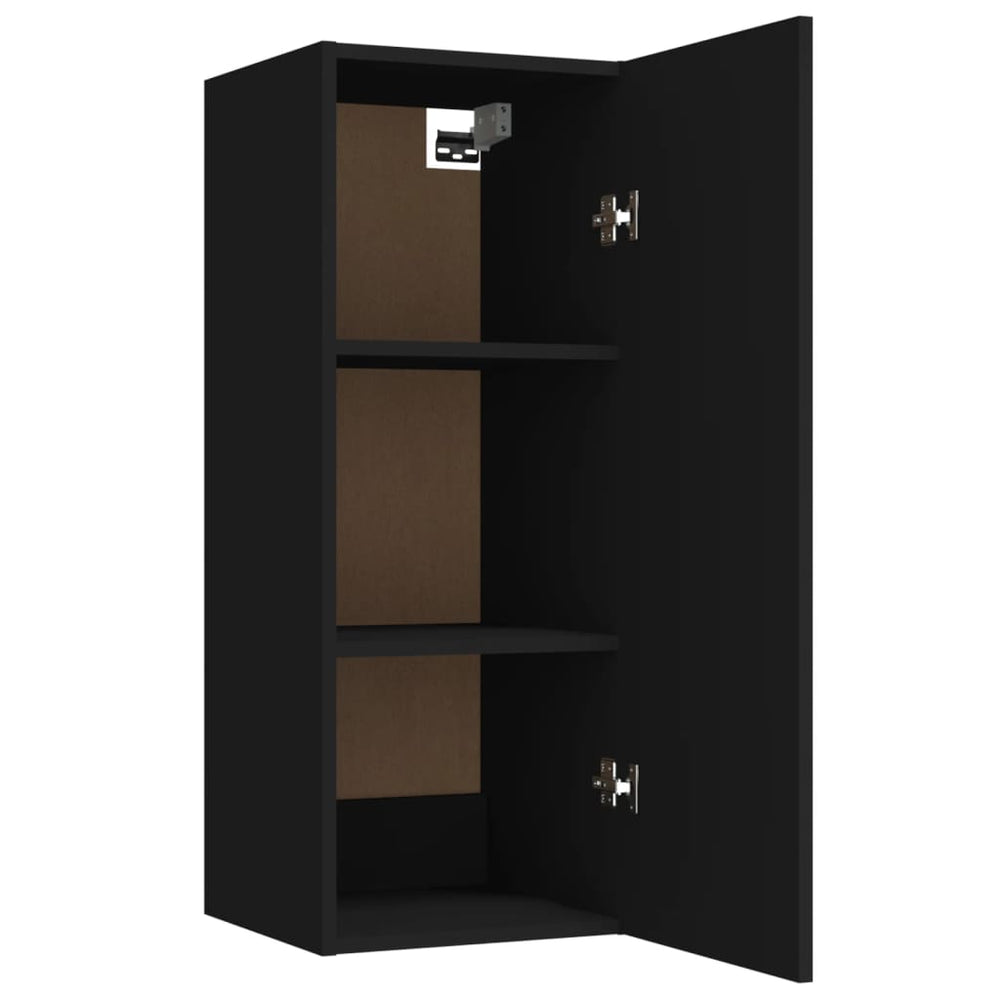 Wandkast 34,5x34x90 cm bewerkt hout zwart MeubelReus