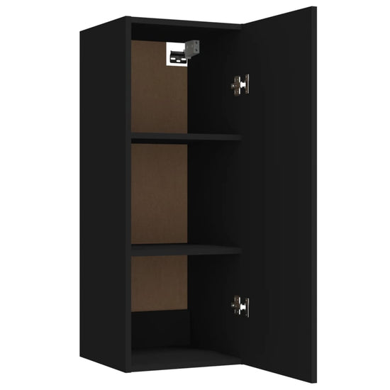 Wandkast 34,5x34x90 cm bewerkt hout zwart MeubelReus