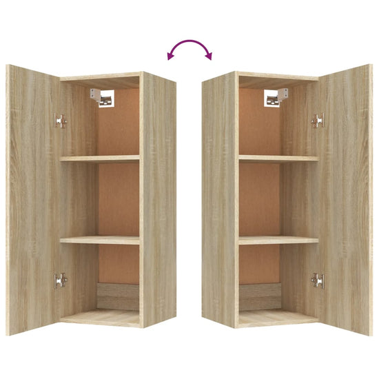 Wandkast 34,5x34x90 cm bewerkt hout sonoma eikenkleurig MeubelReus