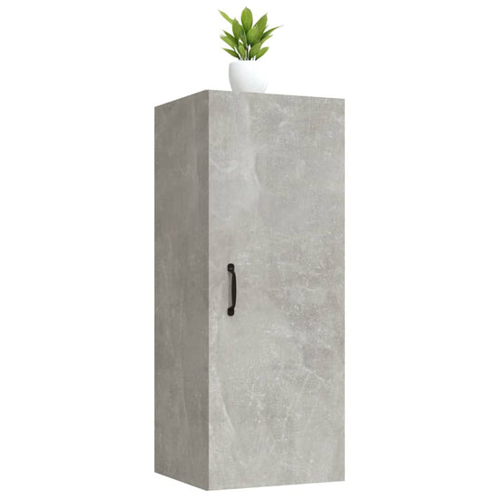 Wandkast 34,5x34x90 cm bewerkt hout betongrijs MeubelReus