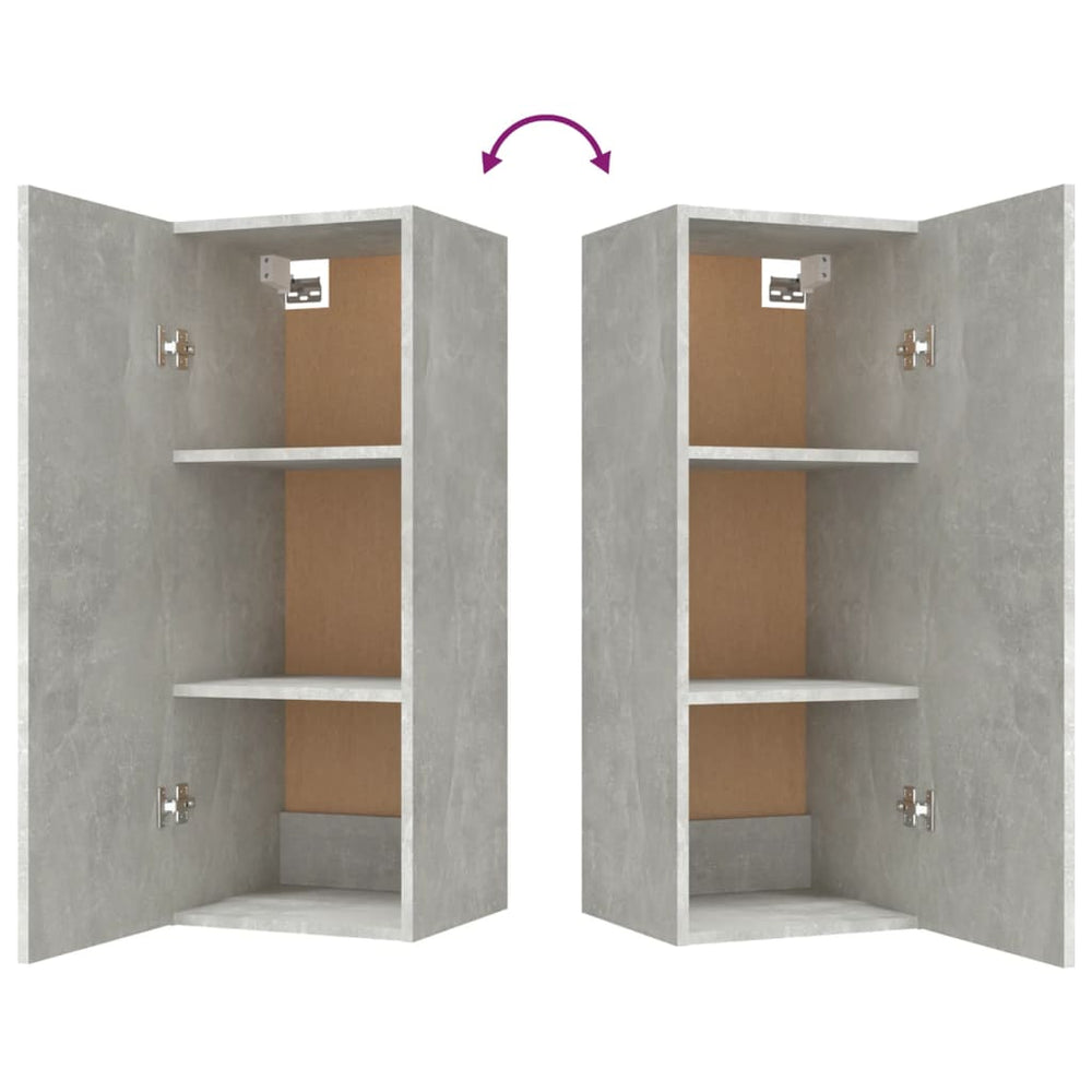 Wandkast 34,5x34x90 cm bewerkt hout betongrijs MeubelReus