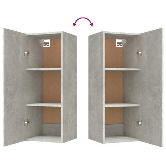 Wandkast 34,5x34x90 cm bewerkt hout betongrijs MeubelReus