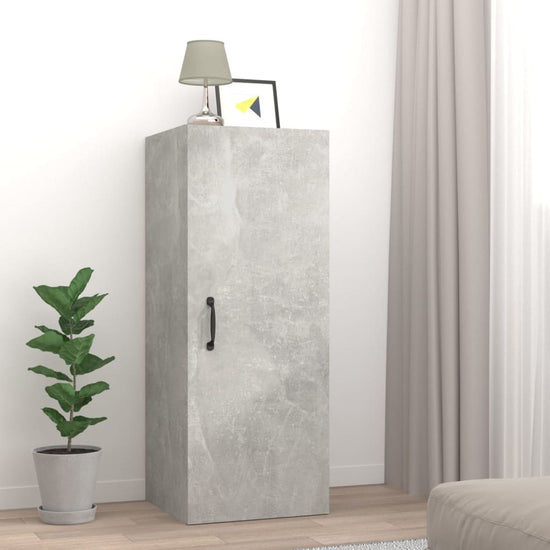 Wandkast 34,5x34x90 cm bewerkt hout betongrijs MeubelReus