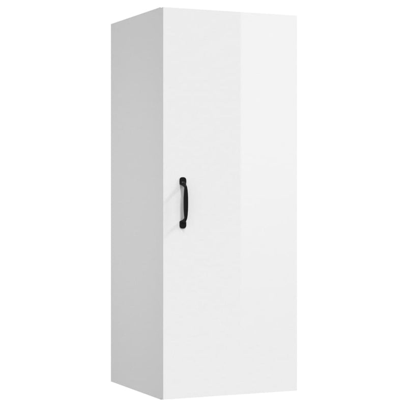 Hangkast 34,5x34x90 cm bewerkt hout hoogglans wit MeubelReus