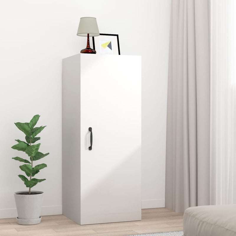 Hangkast 34,5x34x90 cm bewerkt hout hoogglans wit MeubelReus