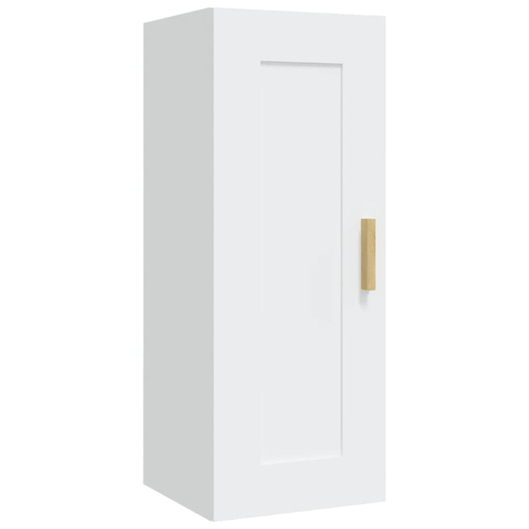 Wandkast 35x34x90 cm bewerkt hout wit MeubelReus