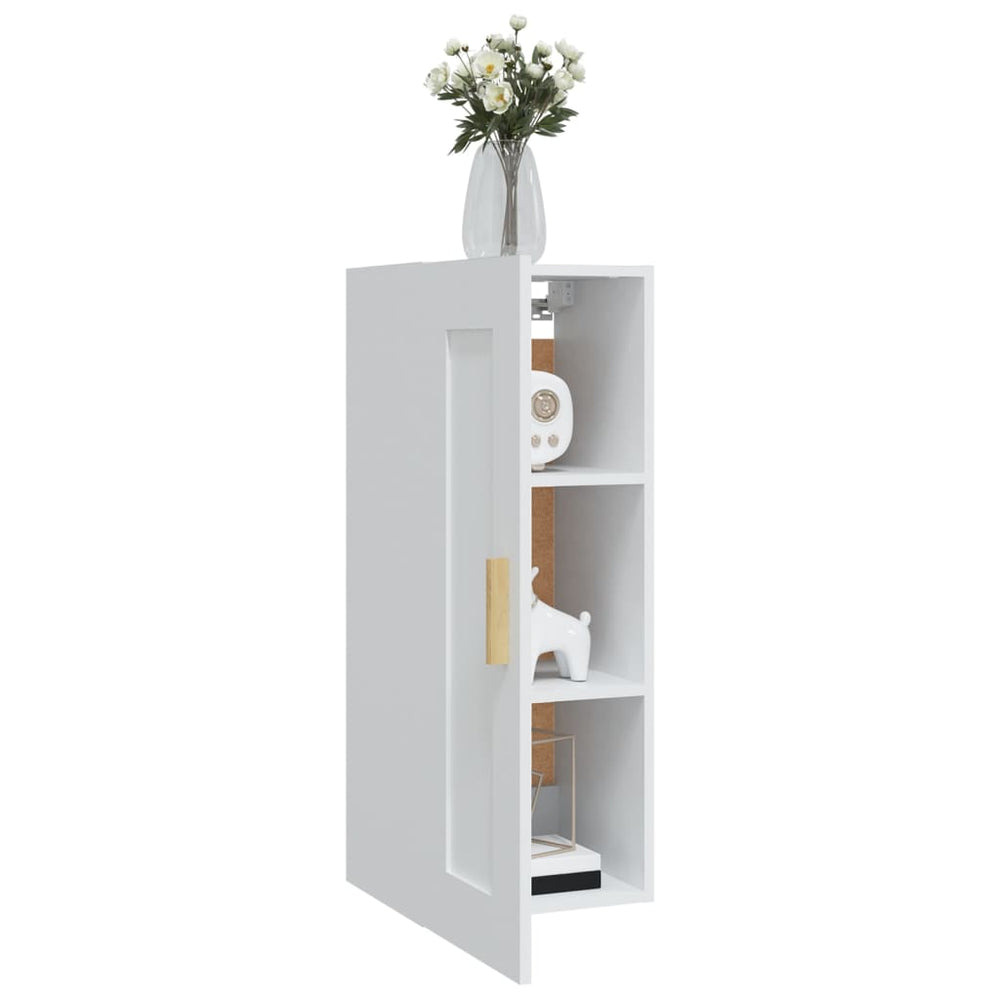 Wandkast 35x34x90 cm bewerkt hout wit MeubelReus