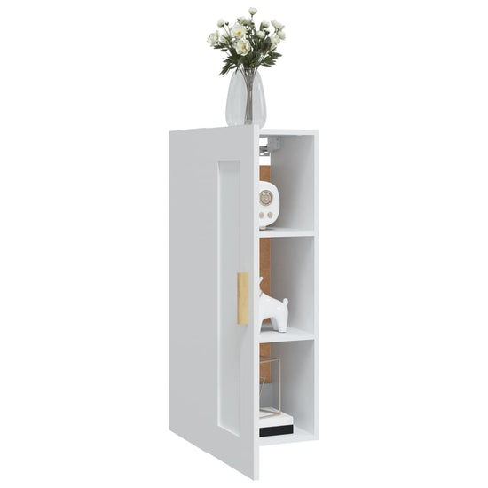 Wandkast 35x34x90 cm bewerkt hout wit MeubelReus