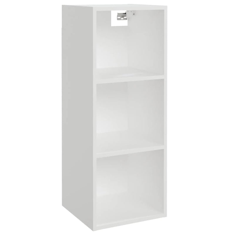 Wandkast 34,5x32,5x90 cm bewerkt hout hoogglans wit MeubelReus