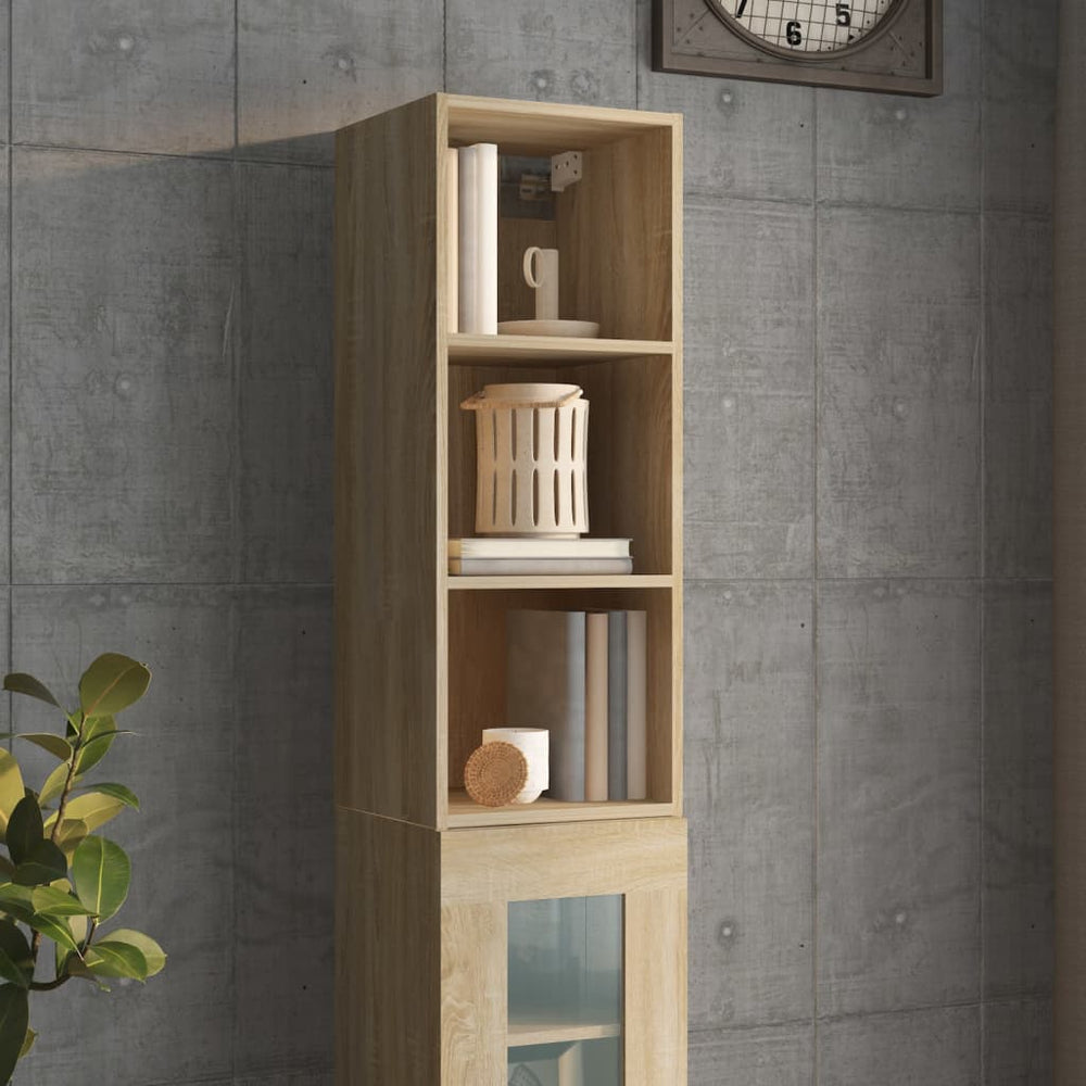 Wandkast 34,5x32,5x90 cm bewerkt hout sonoma eikenkleurig MeubelReus