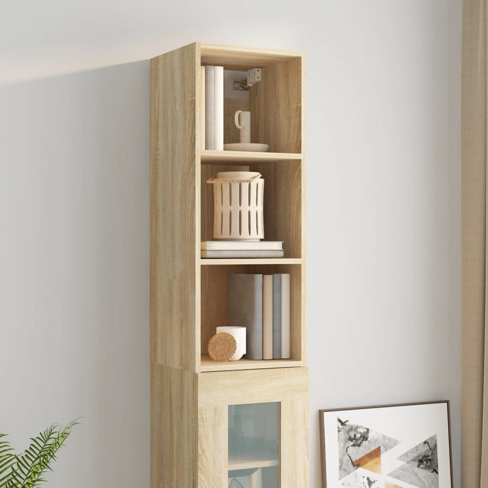 Wandkast 34,5x32,5x90 cm bewerkt hout sonoma eikenkleurig MeubelReus