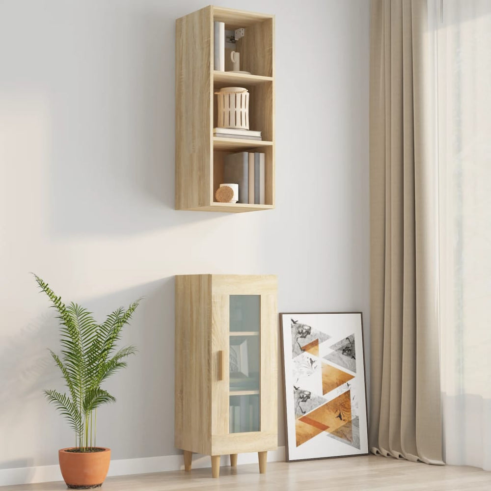 Wandkast 34,5x32,5x90 cm bewerkt hout sonoma eikenkleurig MeubelReus