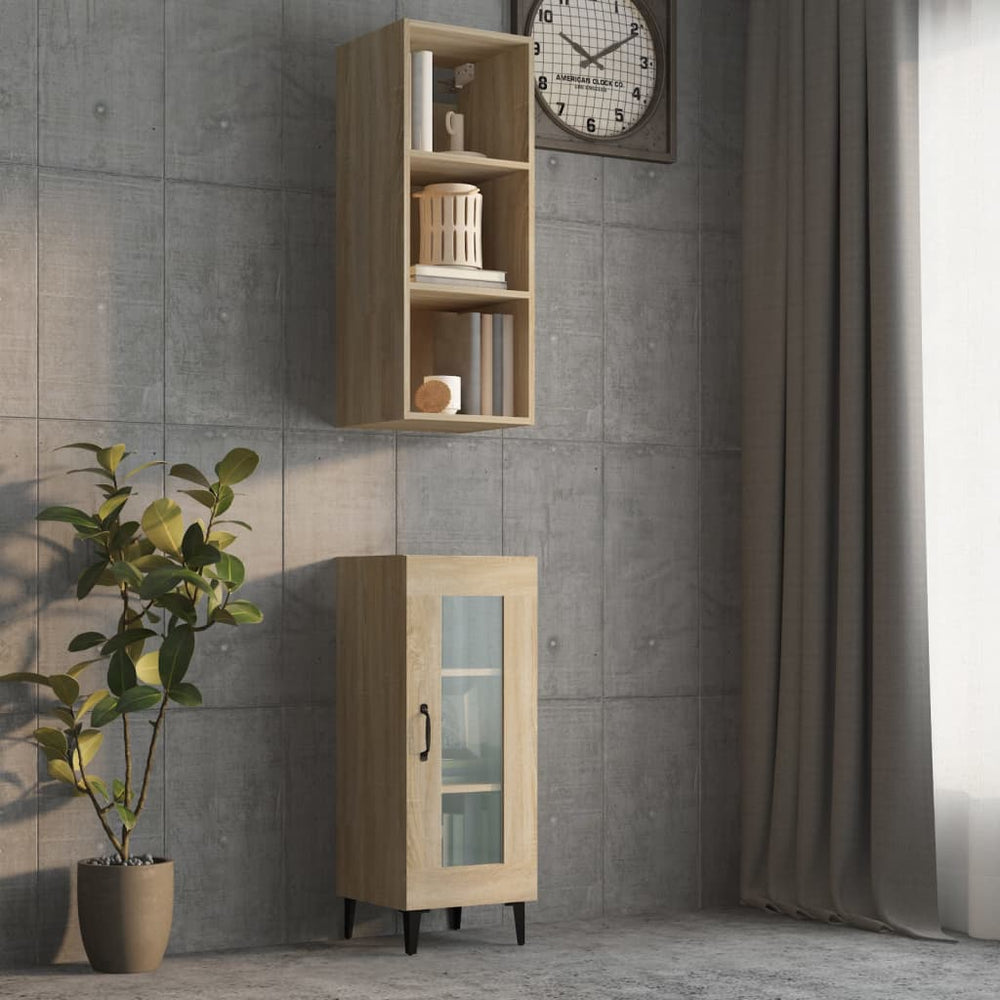 Wandkast 34,5x32,5x90 cm bewerkt hout sonoma eikenkleurig MeubelReus