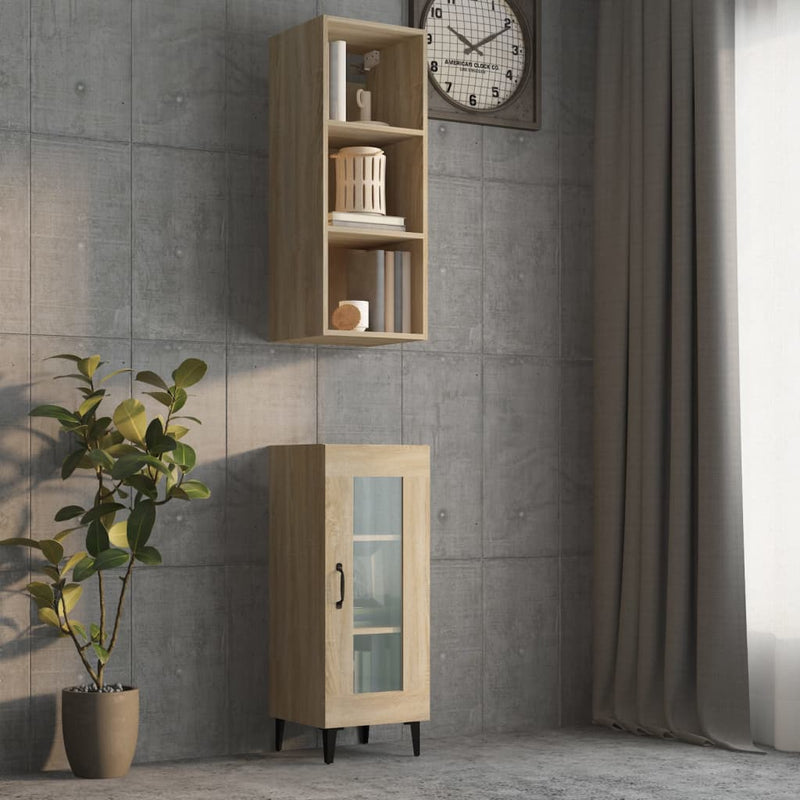 Wandkast 34,5x32,5x90 cm bewerkt hout sonoma eikenkleurig MeubelReus