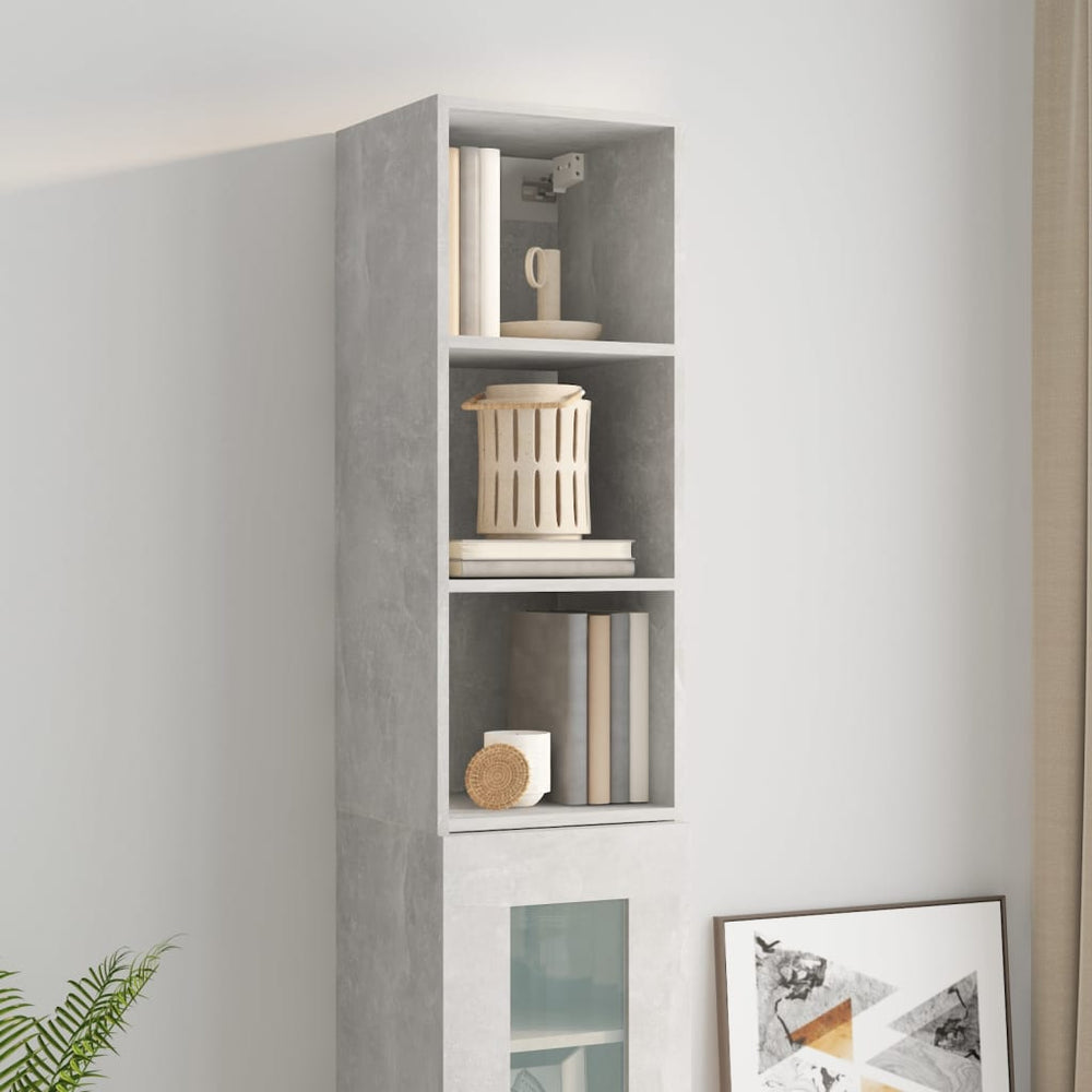 Wandkast 34,5x32,5x90 cm bewerkt hout betongrijs MeubelReus