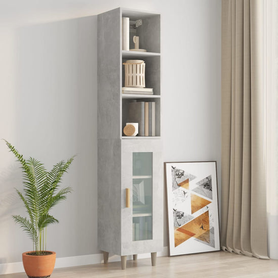 Wandkast 34,5x32,5x90 cm bewerkt hout betongrijs MeubelReus