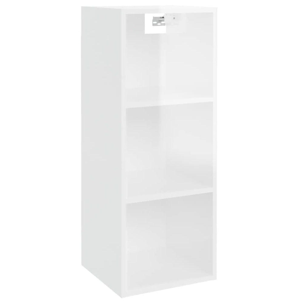 Wandkast 34,5x32,5x90 cm bewerkt hout hoogglans wit MeubelReus