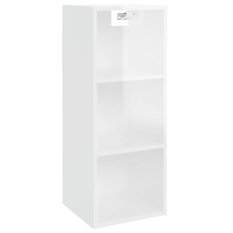 Wandkast 34,5x32,5x90 cm bewerkt hout hoogglans wit MeubelReus