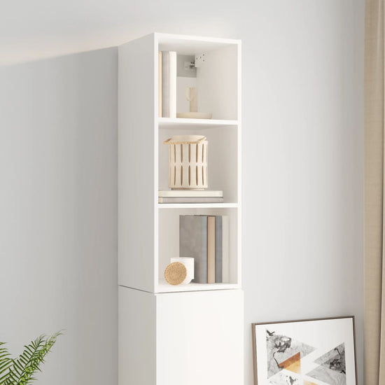 Wandkast 34,5x32,5x90 cm bewerkt hout hoogglans wit MeubelReus