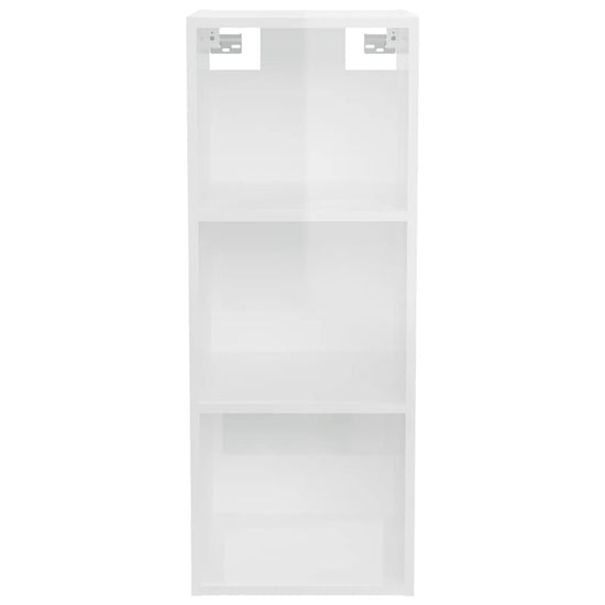 Wandkast 34,5x32,5x90 cm bewerkt hout hoogglans wit MeubelReus