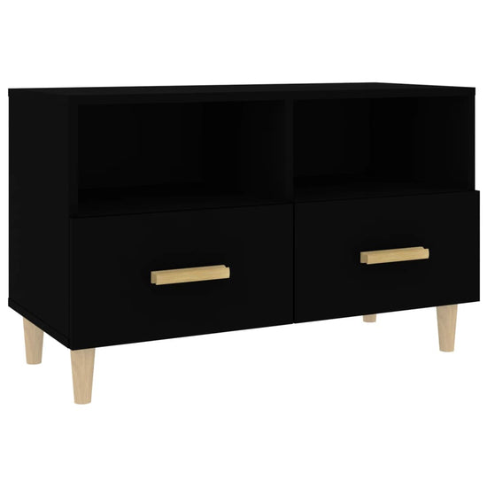 Tv-meubel 80x36x50 cm bewerkt hout zwart MeubelReus
