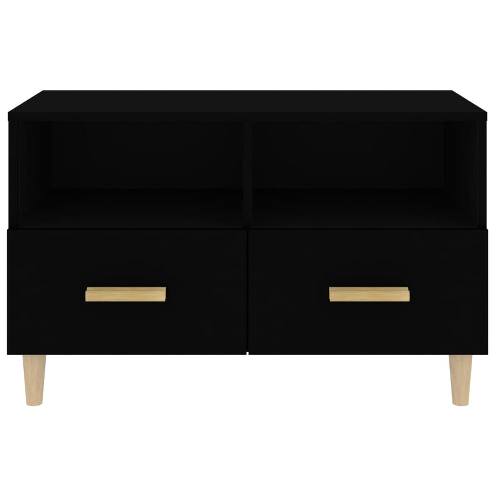 Tv-meubel 80x36x50 cm bewerkt hout zwart MeubelReus