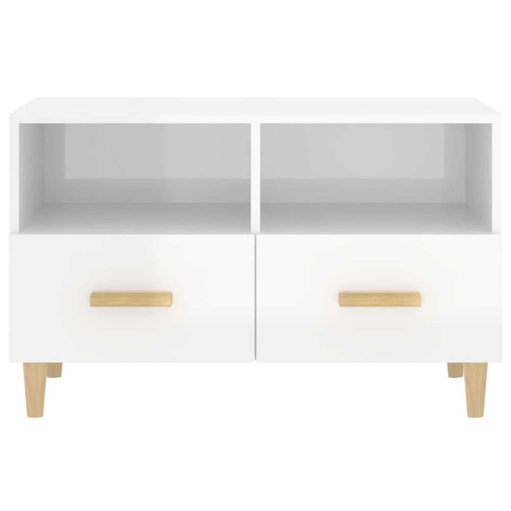 Tv-meubel 80x36x50 cm bewerkt hout hoogglans wit MeubelReus