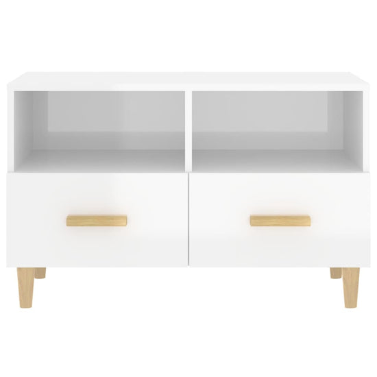 Tv-meubel 80x36x50 cm bewerkt hout hoogglans wit MeubelReus