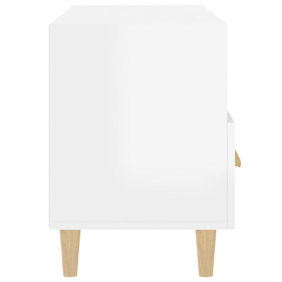 Tv-meubel 80x36x50 cm bewerkt hout hoogglans wit MeubelReus