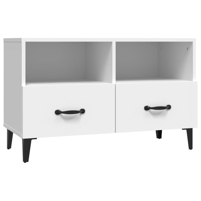 Tv-meubel 80x36x50 cm bewerkt hout wit MeubelReus