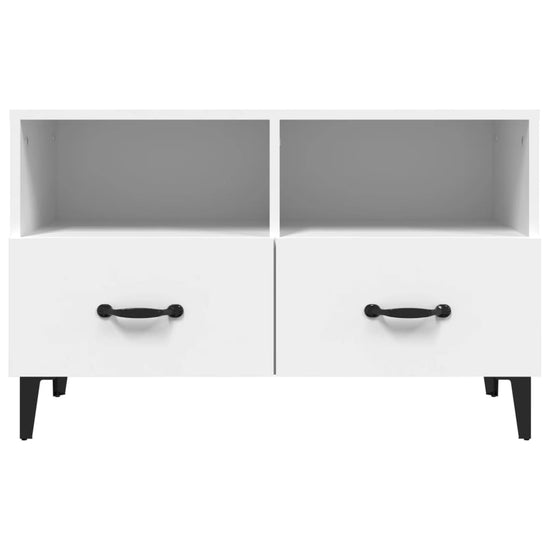 Tv-meubel 80x36x50 cm bewerkt hout wit MeubelReus