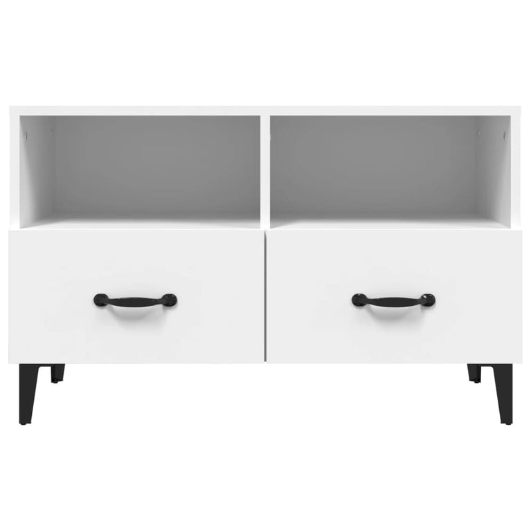 Tv-meubel 80x36x50 cm bewerkt hout wit MeubelReus