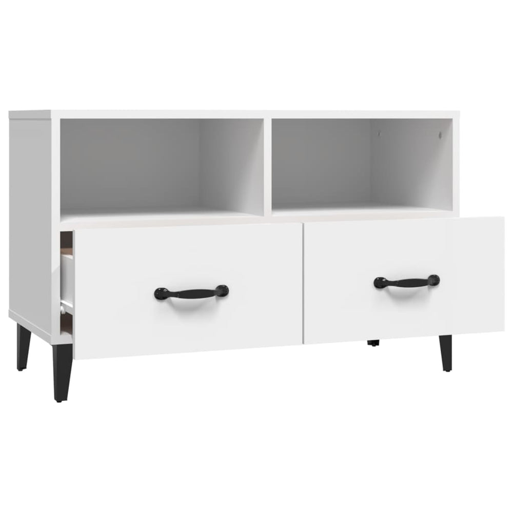 Tv-meubel 80x36x50 cm bewerkt hout wit MeubelReus