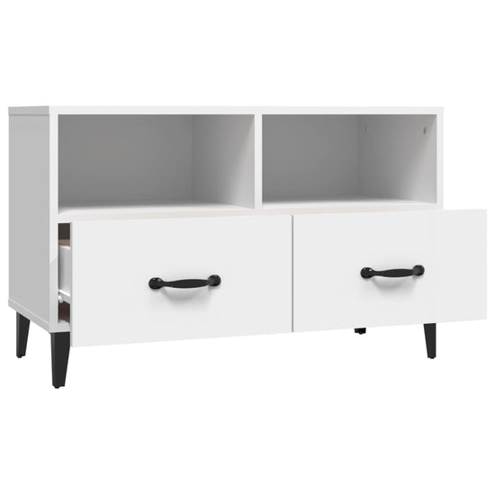 Tv-meubel 80x36x50 cm bewerkt hout wit MeubelReus