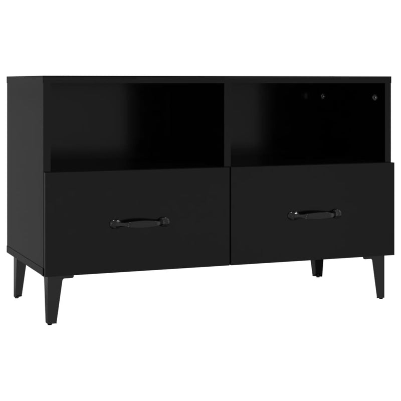 Tv-meubel 80x36x50 cm bewerkt hout zwart MeubelReus