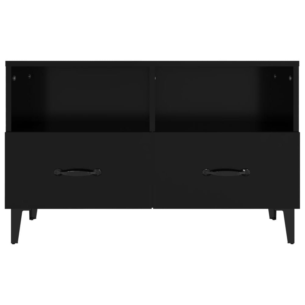 Tv-meubel 80x36x50 cm bewerkt hout zwart MeubelReus