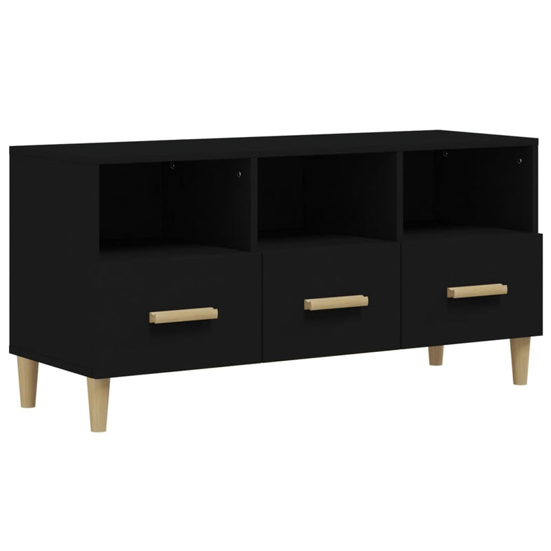 Tv-meubel 102x36x50 cm bewerkt hout zwart MeubelReus
