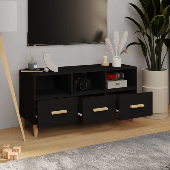 Tv-meubel 102x36x50 cm bewerkt hout zwart MeubelReus