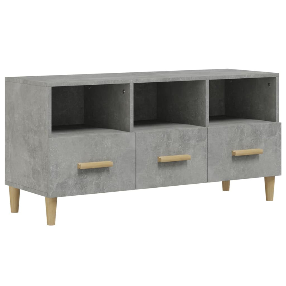 Tv-meubel 102x36x50 cm bewerkt hout betongrijs MeubelReus