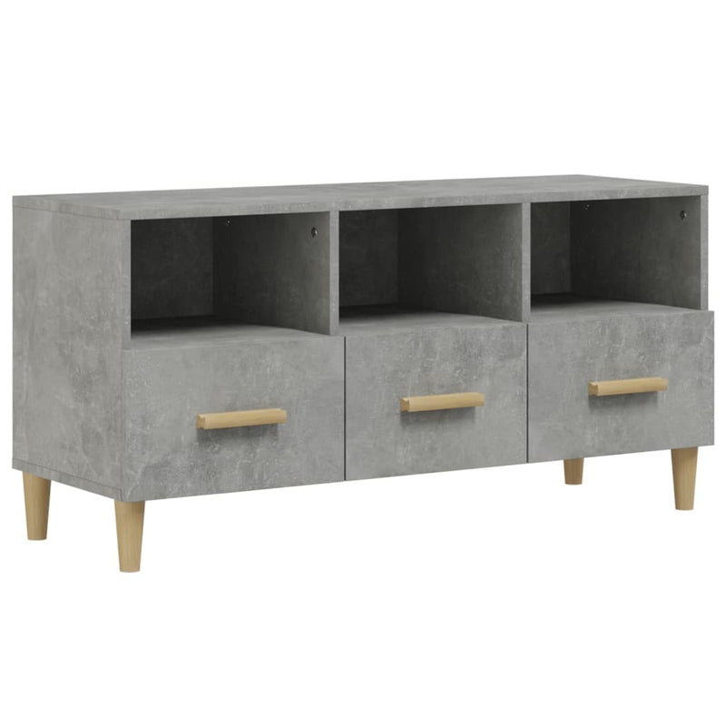 Tv-meubel 102x36x50 cm bewerkt hout betongrijs MeubelReus