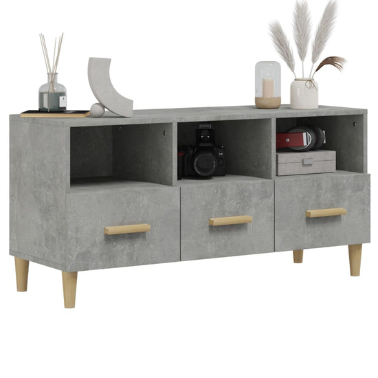 Tv-meubel 102x36x50 cm bewerkt hout betongrijs MeubelReus