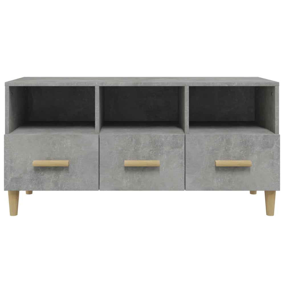 Tv-meubel 102x36x50 cm bewerkt hout betongrijs MeubelReus