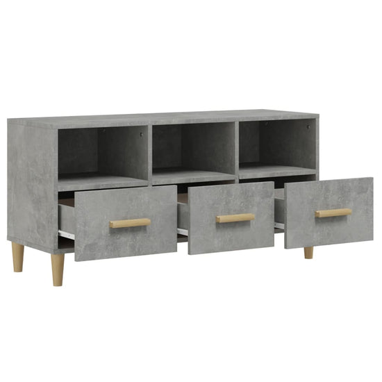 Tv-meubel 102x36x50 cm bewerkt hout betongrijs MeubelReus