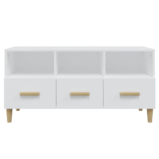Tv-meubel 102x36x50 cm bewerkt hout hoogglans wit MeubelReus
