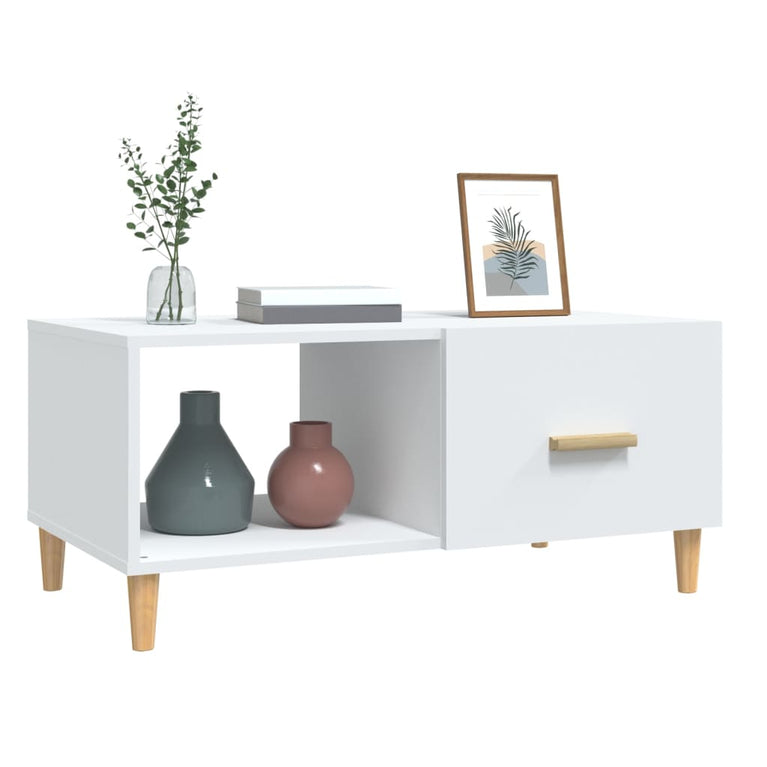 Salontafel 89,5x50x40 cm bewerkt hout wit MeubelReus