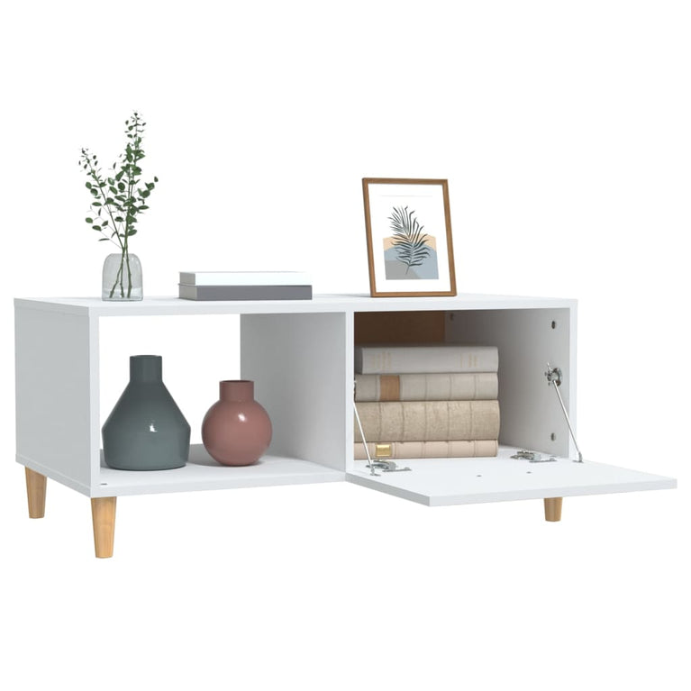 Salontafel 89,5x50x40 cm bewerkt hout wit MeubelReus