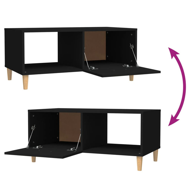 Salontafel 89,5x50x40 cm bewerkt hout zwart MeubelReus